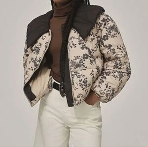 Anthropologie Peter Pan Collar Puffer Coat jacket